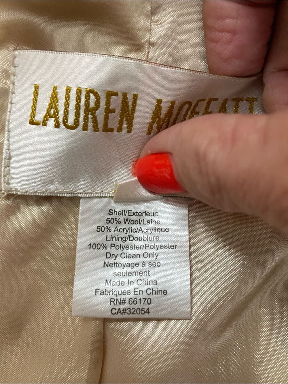 Lauren Moffatt Eastward Dress Coat Coral Arrow-Trim Wool Size M - Picture 15 of 15